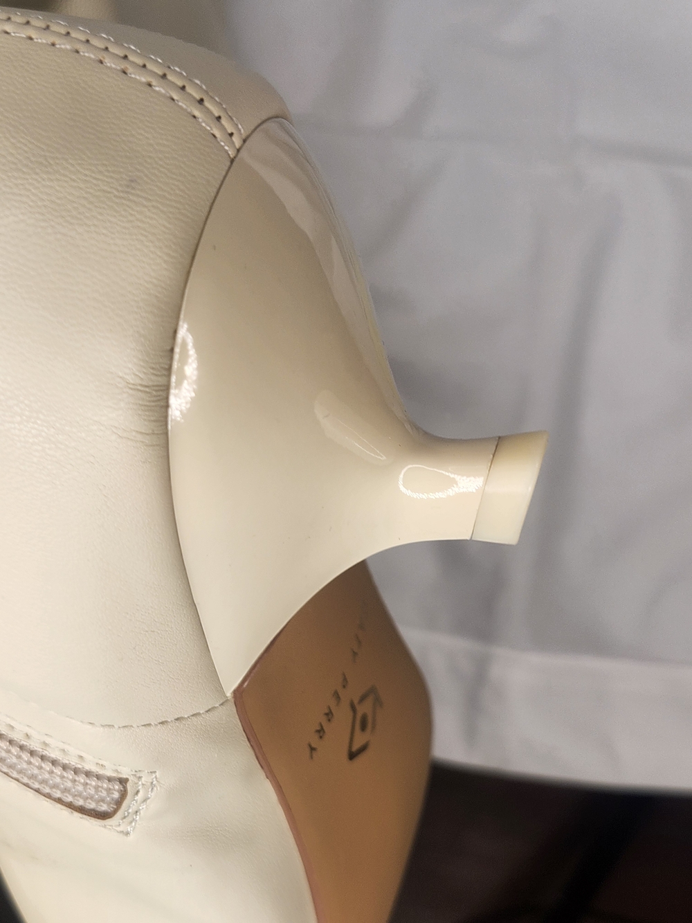 Katy Perry Collections Cream Pointed Toe Boots with Metallic Over The Knee - Picture 3 of 7